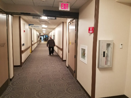 Hallway with Fire Extinguisher Cabinet