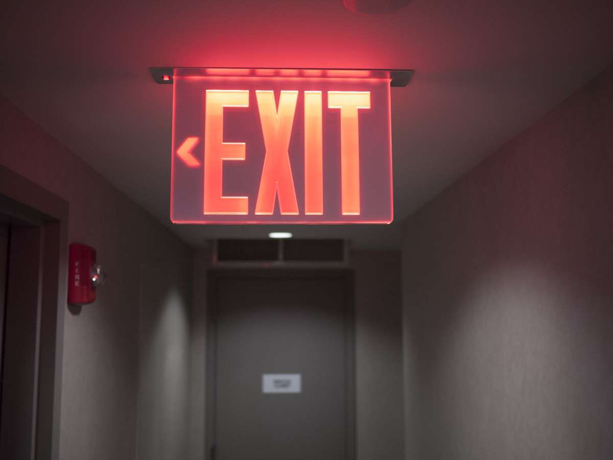 Exit sign shop with lights